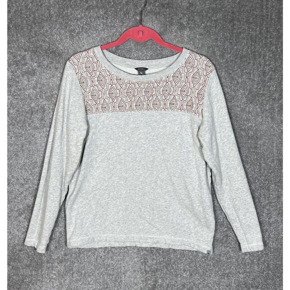 Eddie Bauer Embroidered Long Sleeve Pullover Sweatshirt Top‎ Womens Size M Gray - Picture 1 of 6
